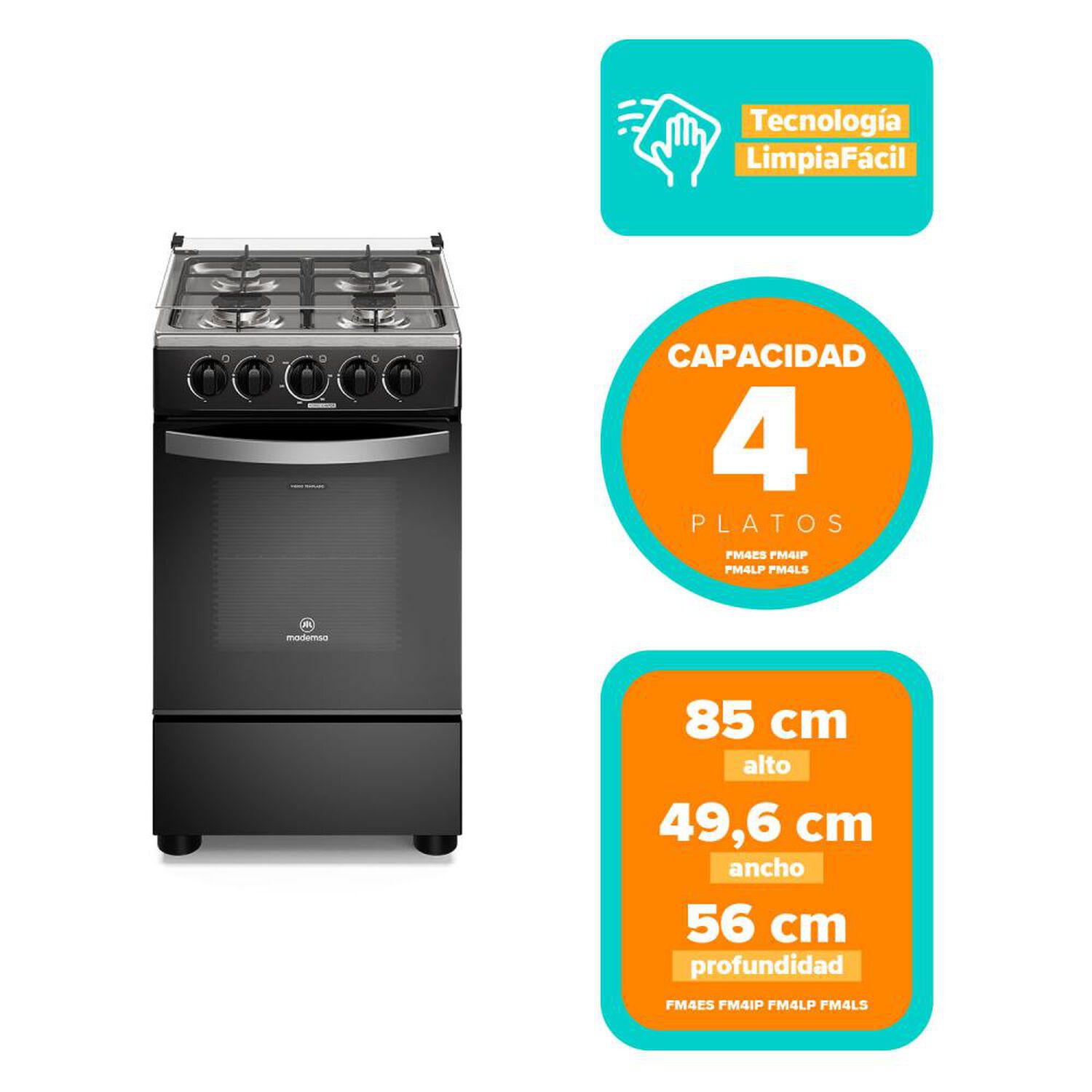 Cocina A Gas Mademsa FM4LP / 4 Quemadores image number 6.0